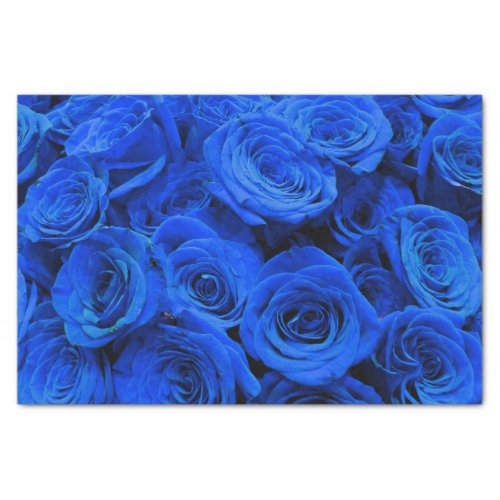 Elegant blue roses blue flowers blue floral tissue paper