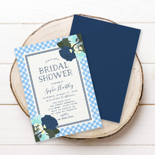 Elegant Blue Roses Floral Bridal Shower Invitation