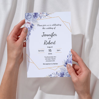Elegant Blue Roses Invitation