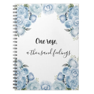 Elegant Blue Roses Notebook