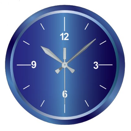 Elegant blue round wall clock