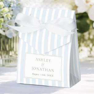 Elegant Blue & Sage Striped Favor Boxes