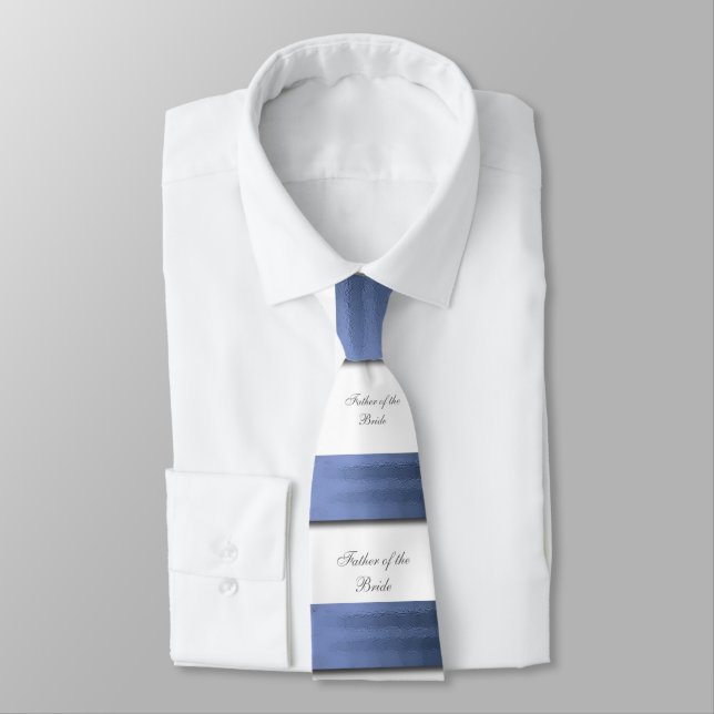 Elegant, Blue Satin Ribbon, Father of the Bride Tie (Tied)