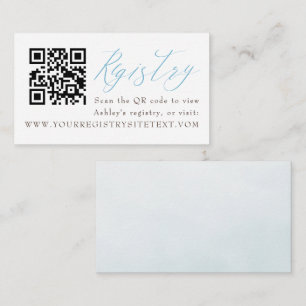 Elegant Blue Script Bridal Show Registry Card