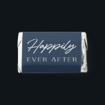 Elegant Blue Script Happily Ever After Wedding Hershey's Miniatures<br><div class="desc">Elegant and modern Dark Blue Script Happily Ever After Wedding Hershey's Miniatures. Sweet personalized personalized Hershey bars wedding favors for your wedding guests with "Happily Ever After" on the front and your names and wedding date on the back. Can also be a sweet favor at the engagement party.</div>