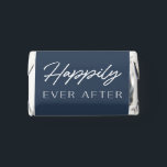 Elegant Blue Script Happily Ever After Wedding Hershey's Miniatures<br><div class="desc">Elegant and modern Dark Blue Script Happily Ever After Wedding Hershey's Miniatures. Sweet personalized personalized Hershey bars wedding favors for your wedding guests with "Happily Ever After" on the front and your names and wedding date on the back. Can also be a sweet favor at the engagement party.</div>