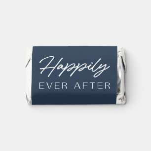 Elegant Blue Script Happily Ever After Wedding Hershey's Miniatures