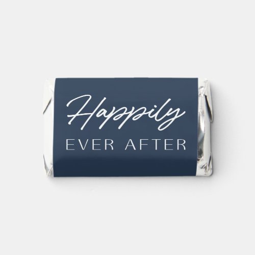 Elegant Blue Script Happily Ever After Wedding Hersheys Miniatures