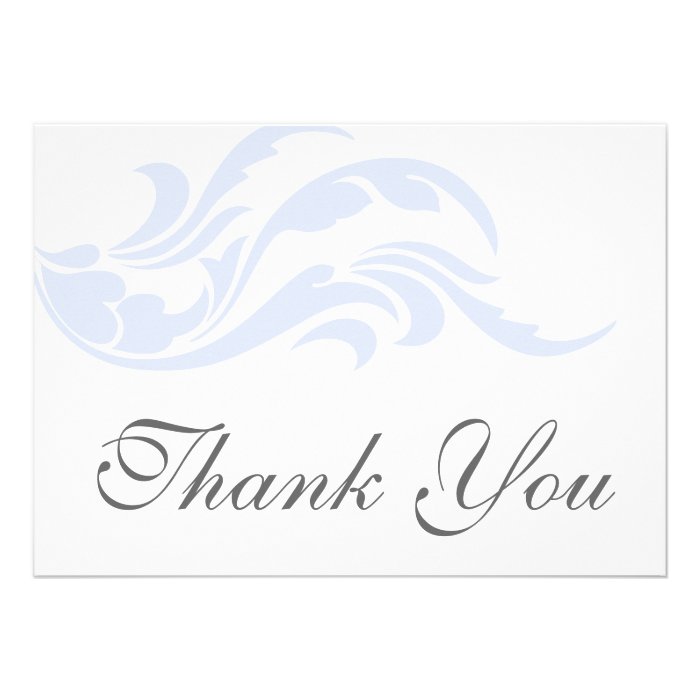 Elegant Blue Scroll Thank You Flat Cards