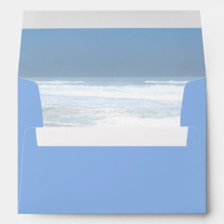 Elegant blue sea summer wedding envelope