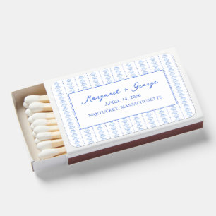 Elegant Blue Seashell Nautical Coastal Wedding Matchboxes