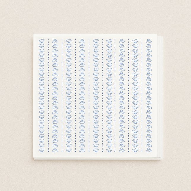 Elegant Blue Seashell Nautical Coastal Wedding Napkins (Creator Uploaded)