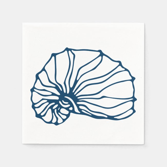 Elegant Blue Seashell Pattern
