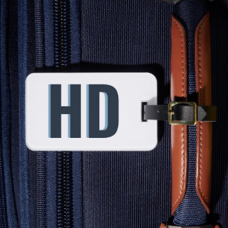 Elegant Blue Shadow Monogram Vintage Beach Trip Luggage Tag