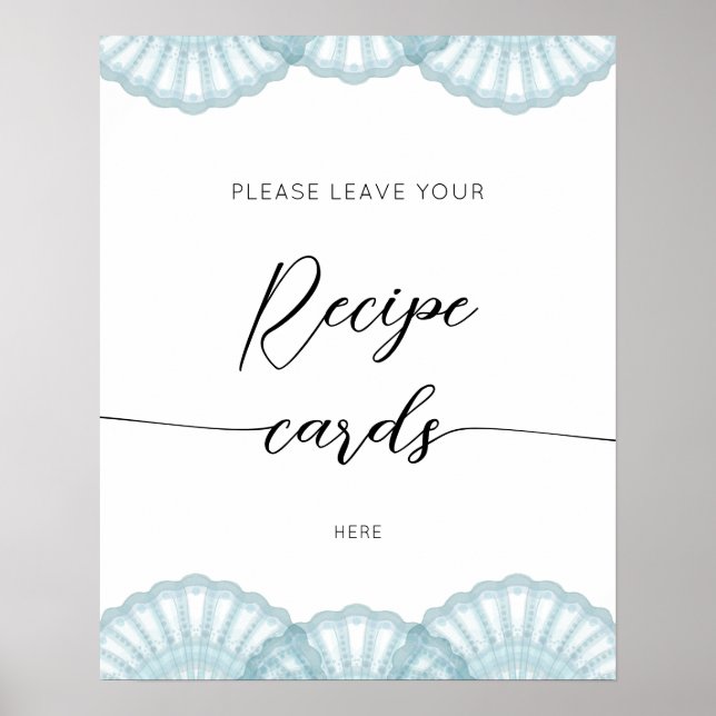 Elegant Blue Shell  leave your recipe card here  Poster (Front)