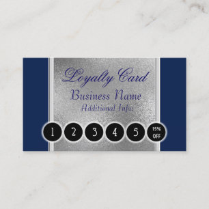 Elegant Blue & Silver Loyalty Card