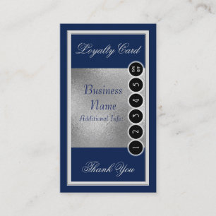 Elegant Blue & Silver Loyalty Card 2