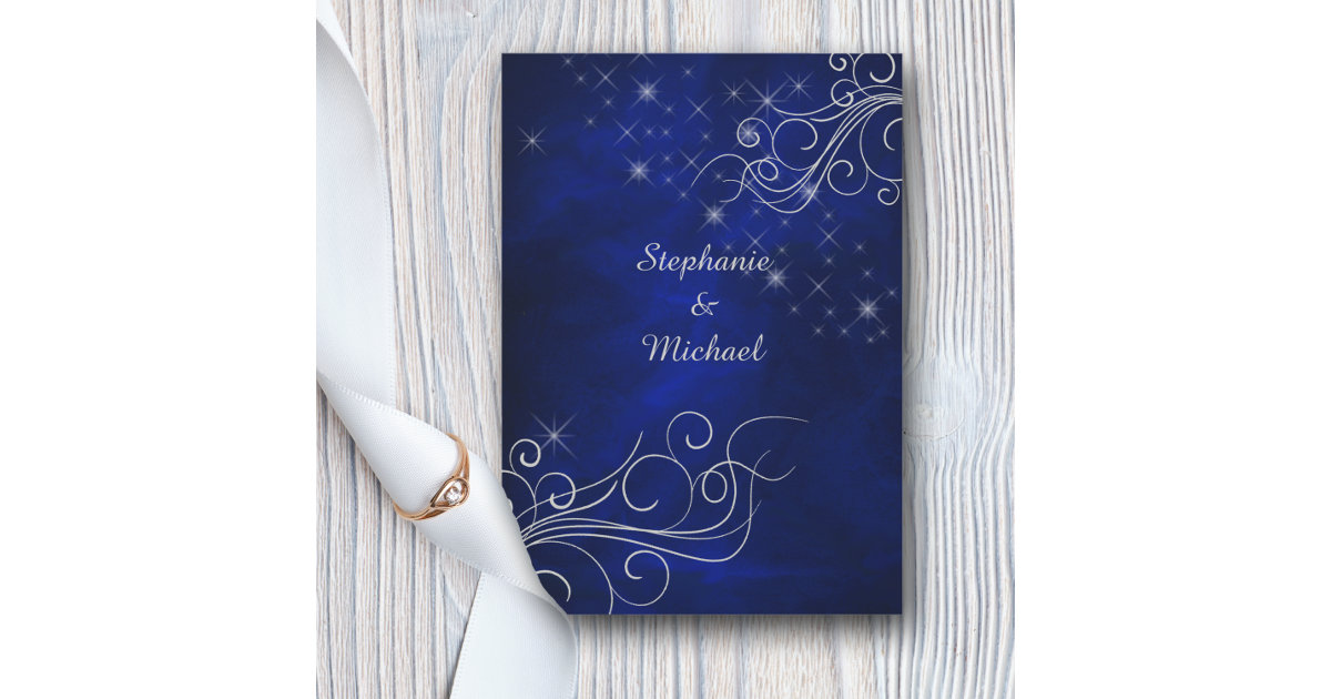 Dusty Blue Elegant Swirls Wedding Napkins | Custom Printed