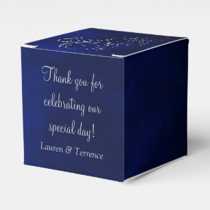 Elegant Blue Silver Wedding Favor Boxes