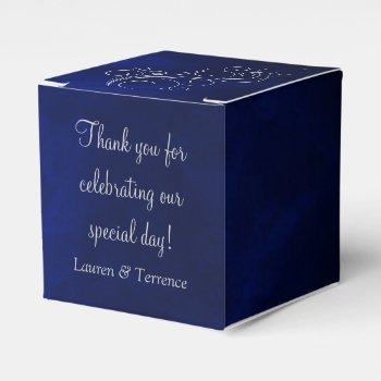 Elegant Blue Silver Wedding Favor Boxes by Westerngirl2 at Zazzle