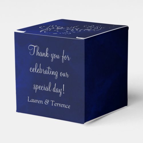 Elegant Blue Silver Wedding Favor Boxes