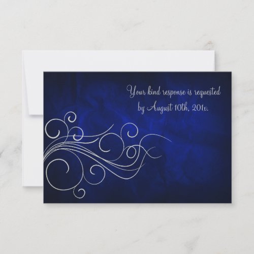 Elegant Blue Silver Wedding RSVP