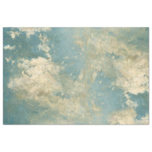 Elegant Blue Skies Clouds Impressionist Decoupage Tissue Paper