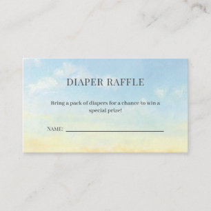 Elegant Blue Sky Clouds Baby Shower Diaper Raffle Enclosure Card