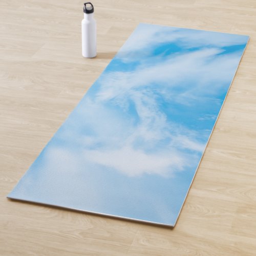 Elegant Blue Sky Clouds Design Template Fitness Yoga Mat