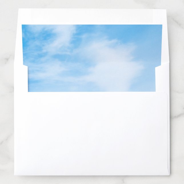 Elegant Blue Sky Clouds Modern Template Nature Envelope Liner (In Envelope)