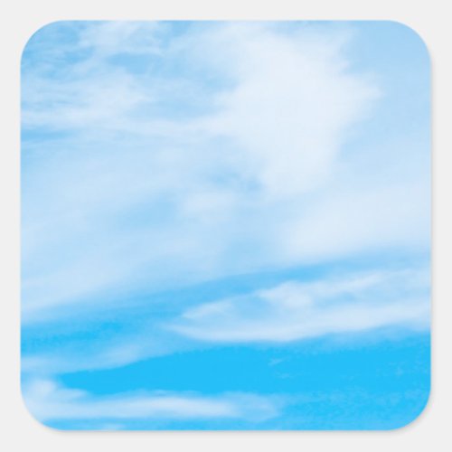 Elegant Blue Sky Clouds Nature Modern Template Square Sticker