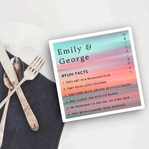 Elegant Blue Sky Romantic Sunset Beach Wedding Napkins