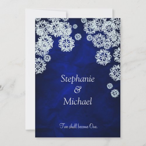 Elegant Blue Snowflake Winter Wedding Invitation