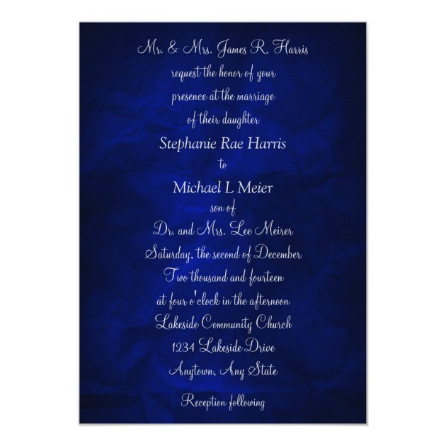 Elegant Blue Snowflake Winter Wedding Invitation