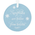Elegant Blue Snowflakes Are Kisses Keepsake
