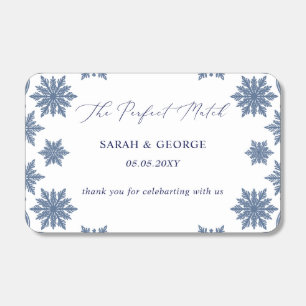 Elegant Blue snowflakes Winter Wedding Matchboxes