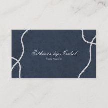 Elegant Blue Sparkle Aesthetic Business Card