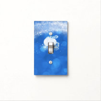 Elegant Blue Sparkle Carriage Cinderella Princess Light Switch Cover
