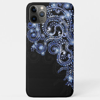 Elegant Blue Sparkly Swirl iPhone 11 Pro Max Case