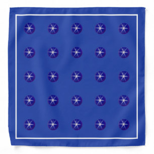 Elegant blue star sapphire on blue background bandana