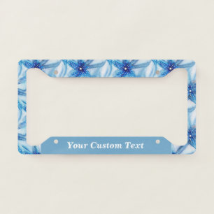 Elegant Blue Starfish Ocean Theme Personalized License Plate Frame