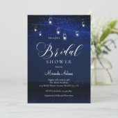 Elegant Blue Starry Night Mason Jar Bridal Shower Invitation (Standing Front)