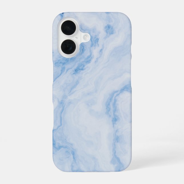  Elegant Blue Stone Marble Pattern iPhone Case (Back)