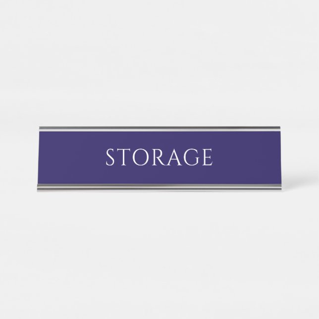 Elegant Blue Storage Room Name Plate (Front)
