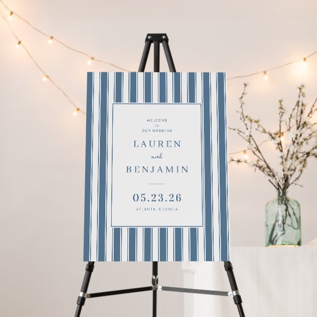 Elegant Blue Stripes Foam Board (In Situ (Stand))
