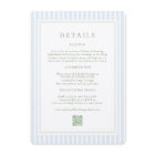 Elegant Blue Stripes Sage Wedding Details Card
