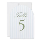 Elegant Blue Stripes Wedding Table Number