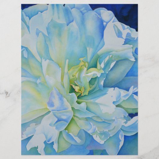Elegant blue teal floral watercolor (Front)