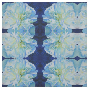 Elegant blue teal floral watercolor fabric