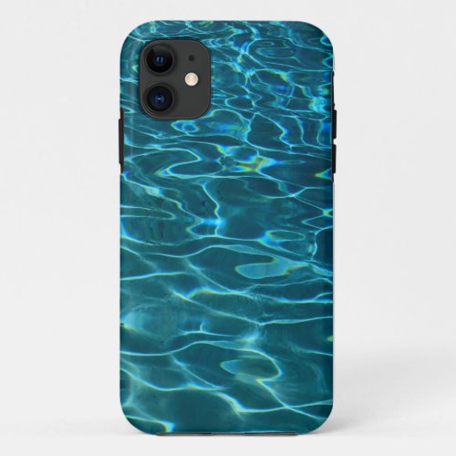 Elegant blue teal water pattern ocean lake waves iPhone 11 case